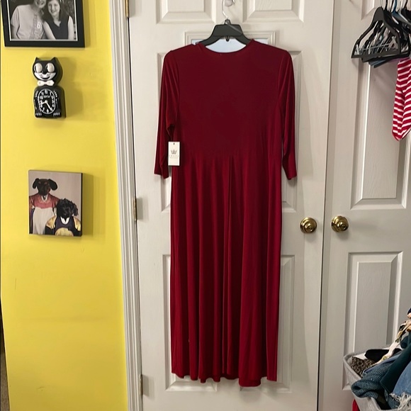 Chaus Red Ruched Wrap Dress - Picture 4 of 5